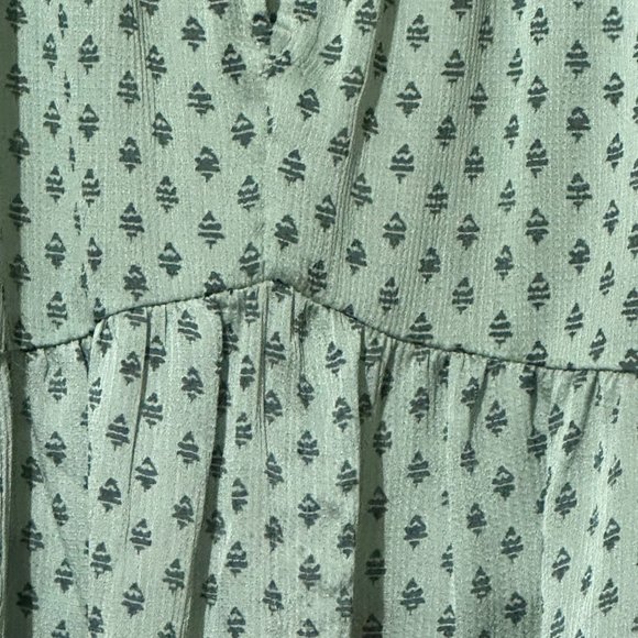 Princess Vera Wang women's sz L green ombré print semi sheer long sleeve top - Picture 2 of 8